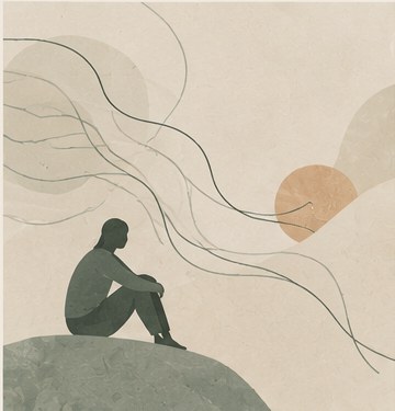 Ilustración: acompañamiento psicológico para ansiedad